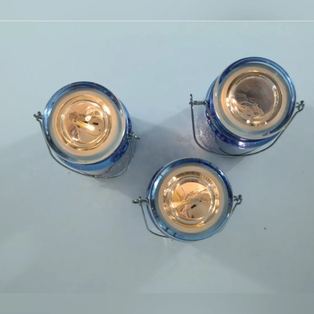 Valerie Parr Hill lndoor/Outdoor Hand Blown Mercury Glass Lit Mason Jars w/Timer